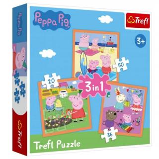 Puzzle Maxi 3w1 Pomysłowa Świnka Peppa, puzzle dla dzieci