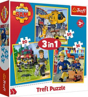 Puzzle Maxi 3w1 Strażak Sam w akcji, puzzle dla dzieci
