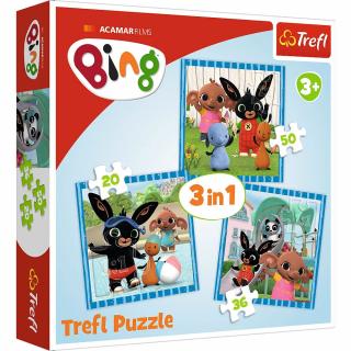 Puzzle Maxi 3w1 Zabawy z przyjaciółmi, puzzle dla dzieci Bing