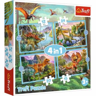 Puzzle Maxi 4w1 Dinozaury , puzzle dla dzieci