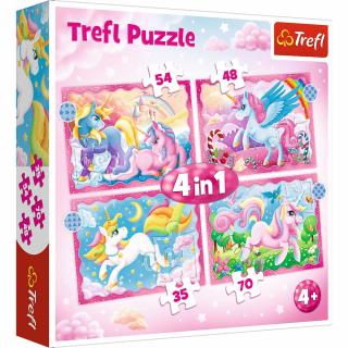 Puzzle Maxi 4w1 Jednorożce i magia - Puzzle 4w1, puzzle dla dzieci