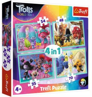 Puzzle Maxi 4w1 Trasa koncertowa Trolli, puzzle dla dzieci