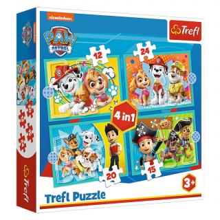 Puzzle Maxi 4w1 Wesoła ekipa Psiego Patrolu , puzzle dla dzieci