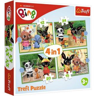Puzzle Maxi 4w1 Wesoły dzień Binga - Puzzle 4w1, puzzle dla dzieci