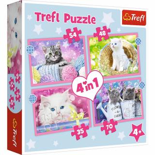Puzzle Maxi 4w1 Zabawne kotki - Puzzle 4w1, puzzle dla dzieci