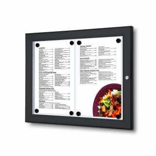 Czarna zewnętrzna gablota na menu S-BLACK