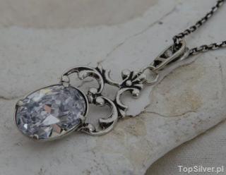AGIRA - srebrny wisiorek z kryształem Swarovskiego