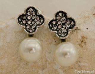 ALICANTE - srebrne kolczyki perła i kryształy