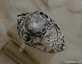 ARCONA - srebrny pierścionek z kryształem Swarovskiego