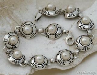 DORIA - srebrna bransoletka bransoletka z perłą