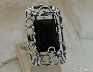 SCILIAR - srebrny pierścień z onyksem