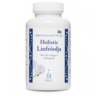 Holistic Linfröolja ekologiczny tłoczony na zimno olej lniany w kapsułkach d-alfa-tokoferol naturalna witamina E omega 3 ALA - 180tabl