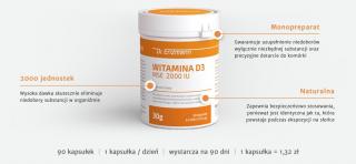 Witamina D3 MSE 90 tabl Naturalna witamina D3. Najwyższa dawka 2.000 j. MONOPREPARAT