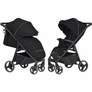 CARRELLO LEKKI WÓZEK SPACEROWY do 22 kg BRAVO 2024 CRL-8512 PURE BLACK czarny