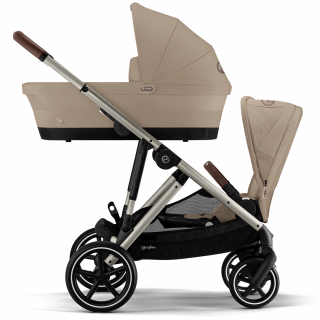 CYBEX WÓZEK SPACEROWY Z GONDOLĄ ROK PO ROKU GAZELLE S 2.0 + KOSZ NA ZAKUPY RAMA TAUPE Almond Beige ciemny beż