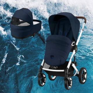 WÓZEK GŁĘBOKO SPACEROWY 2W1 CYBEX TALOS S LUX ALL TERRAIN SLV OCEAN BLUE granatowy