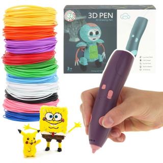 Długopis 3D Pen Zestaw Wkłady 65 Metrów fioletowy