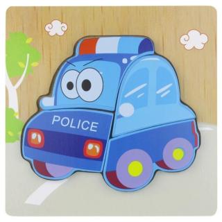 Drewniana Układanka Edukacyjna Puzzle - policja
