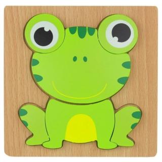 Drewniana Układanka Edukacyjna Puzzle - żabka