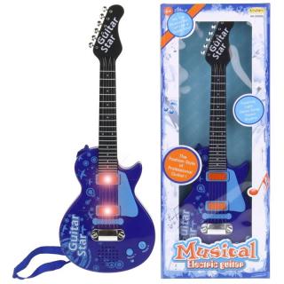 Gitara Elektryczna Rockowa Metalowe Struny Niebieska