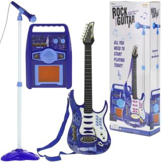 Gitara Elektryczna Wzmacniacz Mikrofon Niebieska