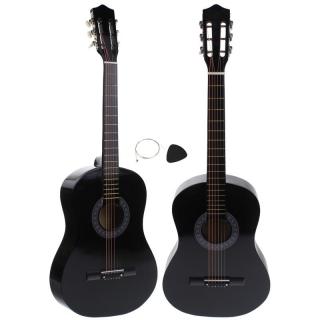 Gitara Klasyczna Akustyczna Dla Początkujących Instrument Muzyczny - Czarny