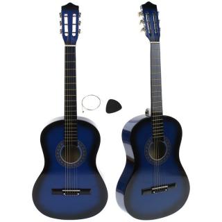 Gitara Klasyczna Akustyczna Dla Początkujących Instrument Muzyczny - Niebieski