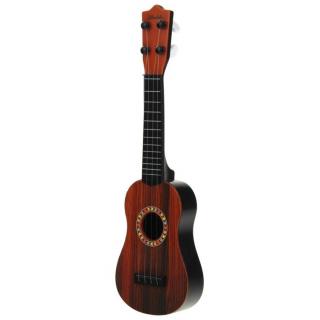 Gitara Ukulele dla Dzieci Edukacyjna Metalowe Struny + Kostka do Gry - brązowa