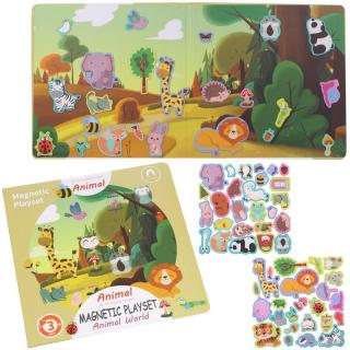 Książeczka Układanka Magnetyczna Puzzle Na Magnes Zwierzęta Montessori 51 el.