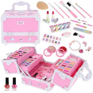 Kuferek Zestaw Kosmetyki do Stylizacji Makijażu Paznokci dla Dzieci Makeup