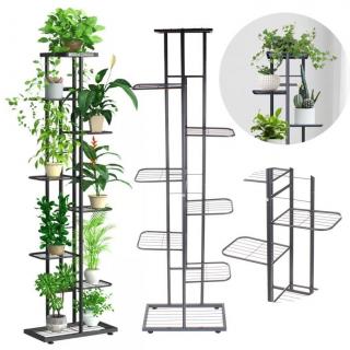 Kwietnik Metalowy Stojak na Kwiaty Rośliny Regał Stojący 141cm 8 Półek