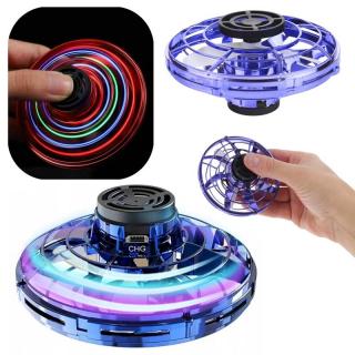 Latający Spinner Świecący Bumerang Mini Dron UFO LED dla Dzieci - niebieski