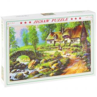 Puzzle 1000 el. Domek na Wsi Gąski Most Drzewa