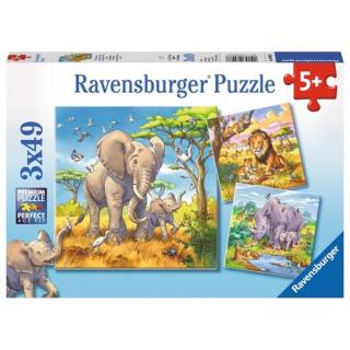 Ravensburger Puzzle 3x49 Dzikie Zwierzęta 080038