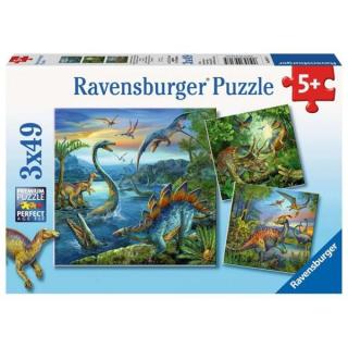 Ravensburger Puzzle 3x49 Fascynacja Dinozaurami