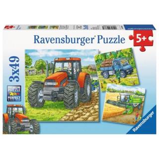 Ravensburger Puzzle 3x49 Maszyny na Farmie 093885