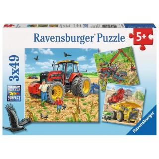 Ravensburger Puzzle 3x49 Ogromne Maszyny 080120