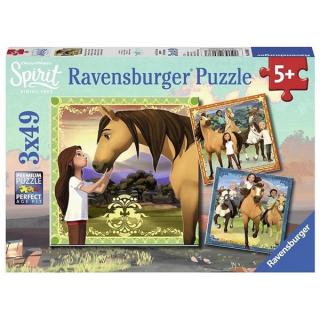 Ravensburger Puzzle 3x49 Spirt Przygody na Koniach