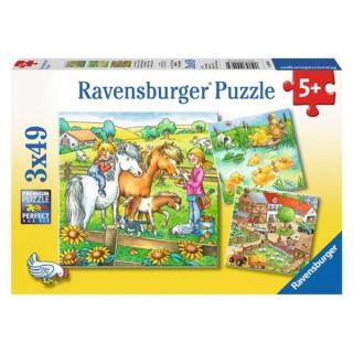 Ravensburger Puzzle 3x49 Zwierzęta na Farmie