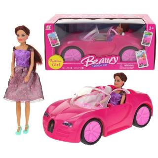 Samochód Cabriolet dla Lalek Różowy Lalka Barbie