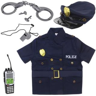 Strój Kostium Przebranie Policjanta Zestaw Policjanta Kajdanki Czapka
