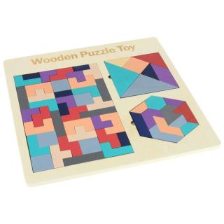 Układanka Montessori Klocki Puzzle Drewniane