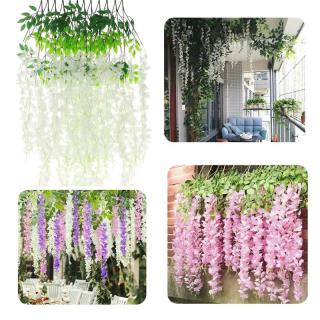 Wisteria Sztuczne Kwiaty Girlanda Glicynia Kwiaty Wiszące Dekoracja 12 szt - biały