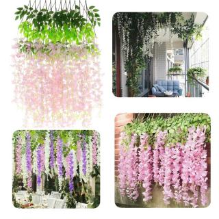 Wisteria Sztuczne Kwiaty Girlanda Glicynia Kwiaty Wiszące Dekoracja 12 szt - jasny róż