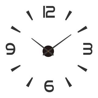 Zegar Przyklejany Nowoczesny Na Ścianę 3D Cichy  120 cm Czarny Ścienny