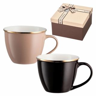 Komplet 2 kubków porcelanowych 550 ml CYNAMON  CHOCO w pudełku prezentowym