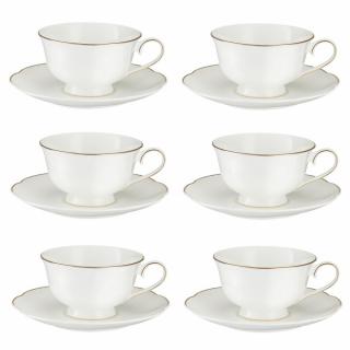 Komplet filiżanek do herbaty porcelanowych 200 ml 6 sztuk DENISE