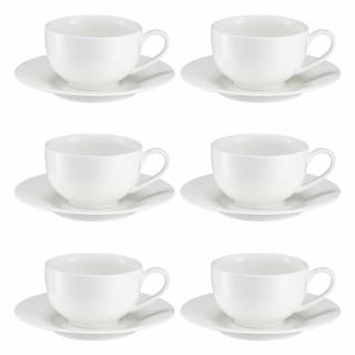 Komplet filiżanek do herbaty porcelanowych 220 ml 6 sztuk DAMALI