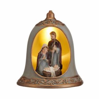 Szopka bożonarodzeniowa LED Dzwonek 9 cm HOLY FAMILY