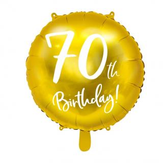 Balon złoty foliowy na 70 urodziny-1 szt.